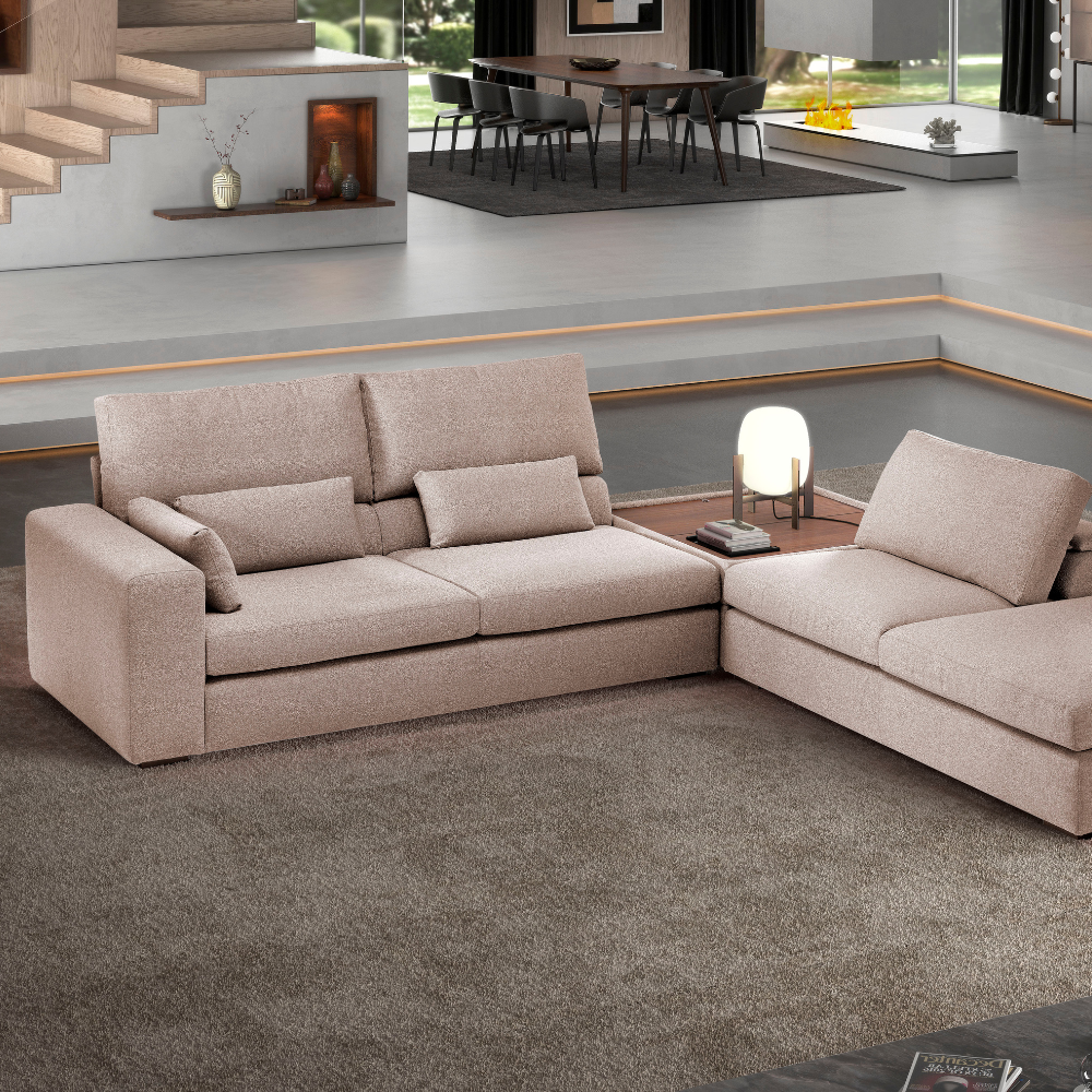 Sofá simples com linhas modernas e elegantes
