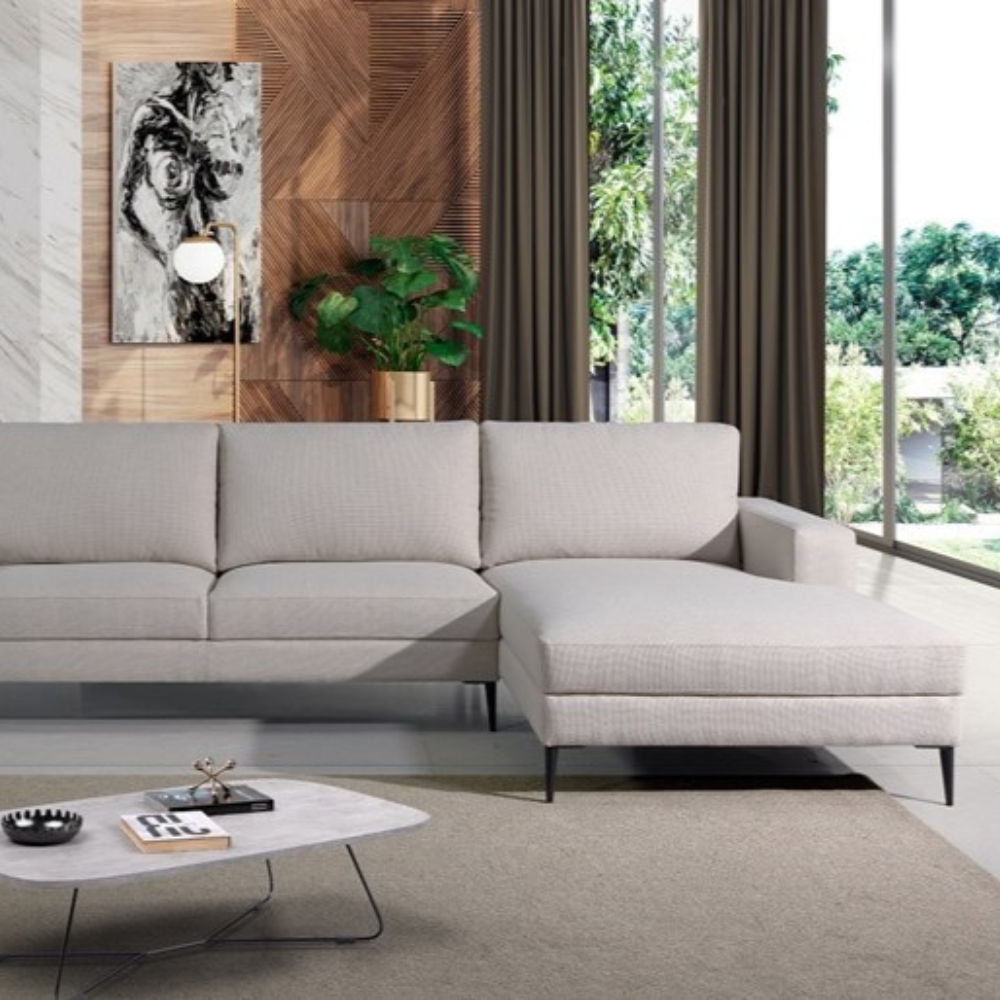 Sofá Simples e modernos em ambiente elegante